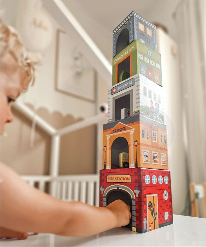 City Vehicles in Boxes Puzzle Cubes