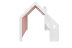 MeowBaby® White Wooden House for Kids - Pink Roof