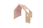 MeowBaby® Natural Wooden House for Kids - Pink Roof