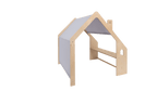MeowBaby® Natural Wooden House for Kids - Blue Roof