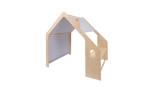 MeowBaby® Natural Wooden House for Kids - Blue Roof