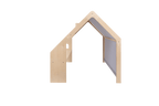MeowBaby® Natural Wooden House for Kids - Blue Roof