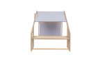 MeowBaby® Natural Wooden House for Kids - Blue Roof