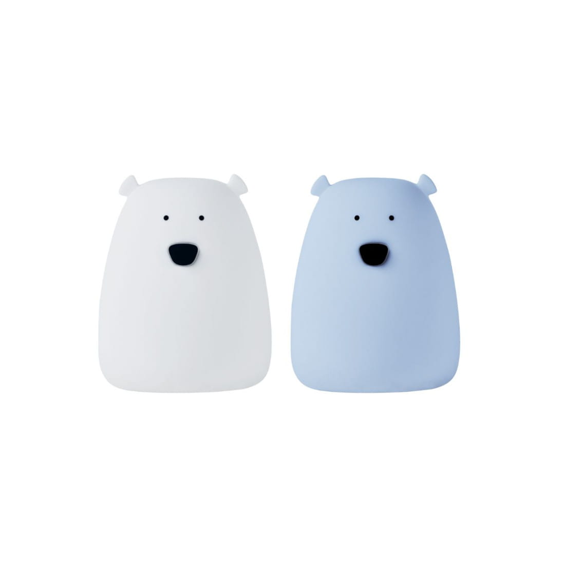 Lot de 2 Mini Veilleuses Mini Ours – Blanc & Bleu Arctique