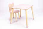 Ensemble Table & Chaise Lapin – Bois Naturel