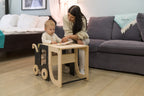 Tour d'apprentissage Montessori 2-en-1 – Tabouret & Table