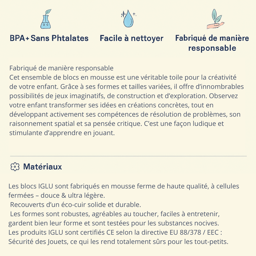 Set de Jeux en Mousse – 10 Blocs Pastel clair