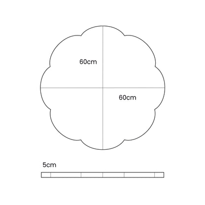 Play Mat for Kids - Cloud Shaped Light Grey Velvet