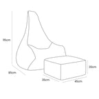 Tearo: Bean Bag + Footrest for Little Loungers - Beige