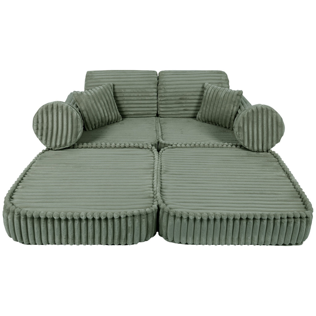 Medium Modular Sofa for Kids - Churros Sage Green