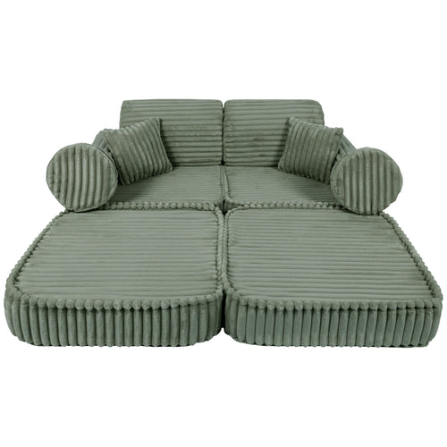 Medium Modular Sofa for Kids - Churros Sage Green