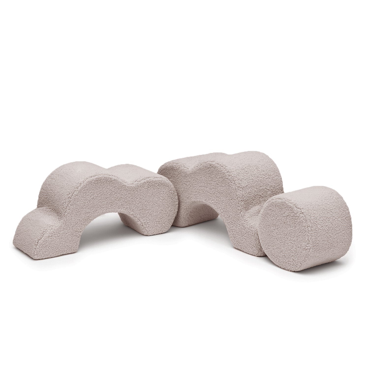 MeowBaby® Foam Flower Shape Set, 3 Elements, Bearly Light Grey