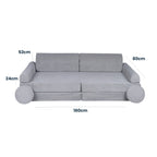 MeowBaby® Large Slimcord Premium Sofa - Gray