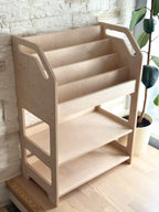Montessori Wooden Book Display with Storage Shelf For Kids