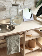 Montessori Wooden Washbasin With Storage for Kids - Large