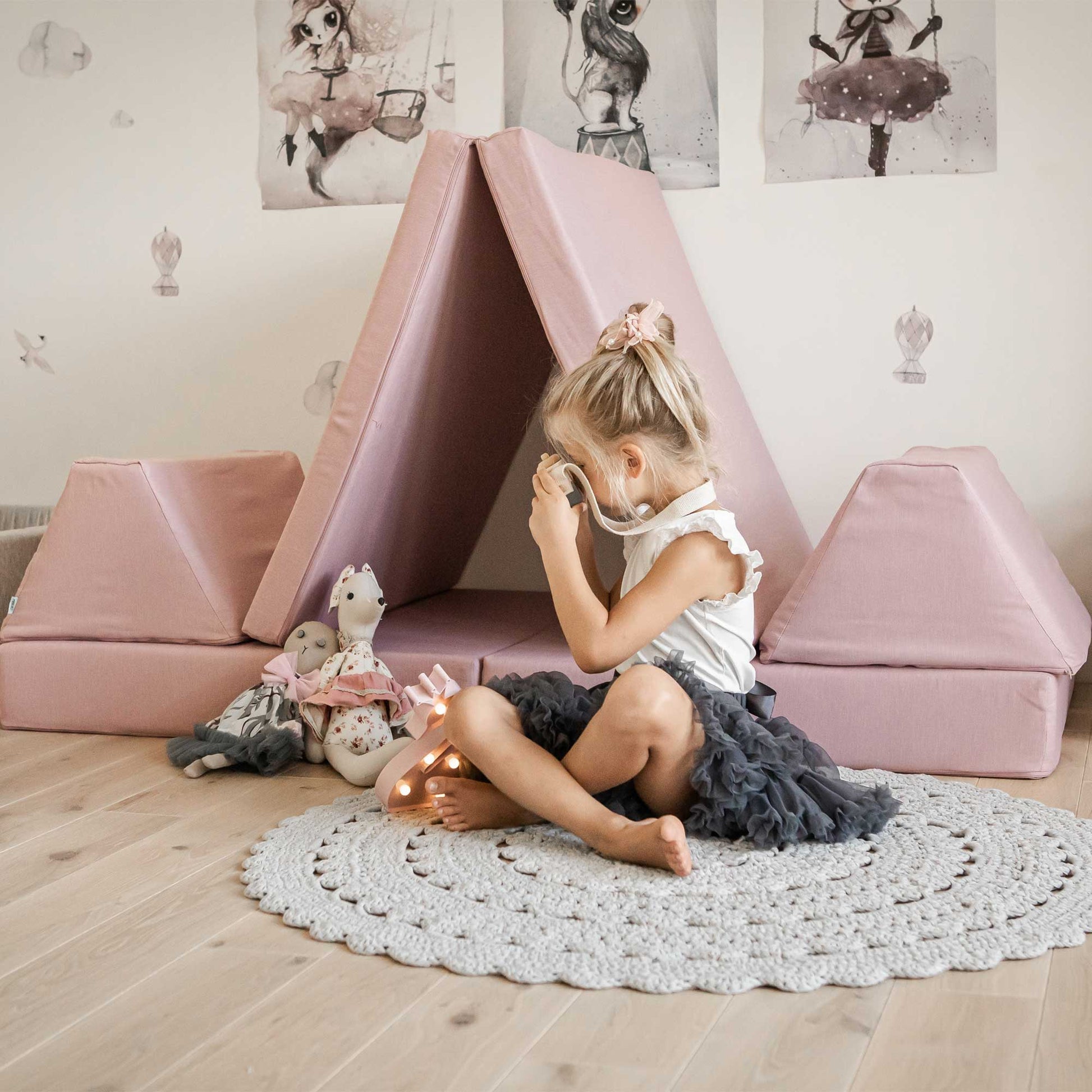 L'ensemble de matelas Montessori : Le plaisir de jouet, l'art de grandir ! – Bleu foncé