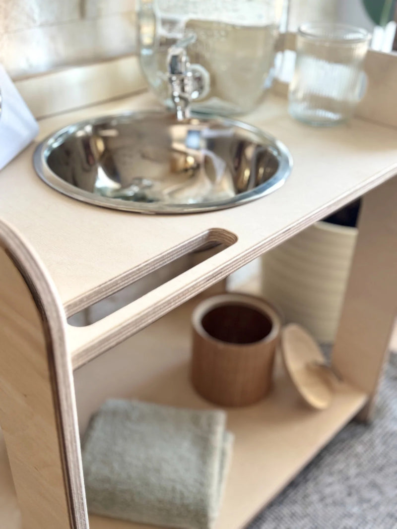 Small Single Montessori Open-Bowl Wash Station
