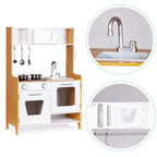 Wooden Play Kitchen with Multimedia Burners