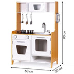 Wooden Play Kitchen with Multimedia Burners